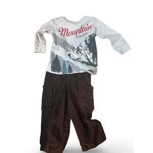 Carter's & Garanimals 3T Outfit Brown & Gray Toddler Set